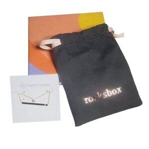 Sophie Harper Set of 2 Gold Tone Necklaces Bar & Crystal Pendant from Rocksbox